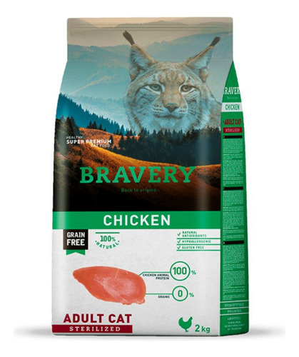 Bravery Chicken Adult Cat Sterilized 2 Kg