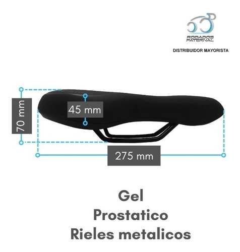 Imagen 3 de 6 de Asiento Gel Mtb Urbano Comodo Prostatico Fire Bird Suave