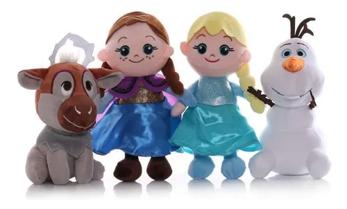 4 Frozen Elsa Anna Princess Olaf Sven Muñeca Peluche Juguete