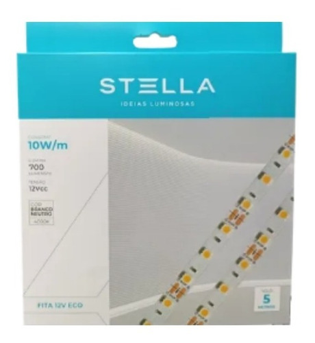 Imagem 2 de 5 de Kit 10 Fita Led Stella 10w/m Branco Neutro 4000k Sth7814/40