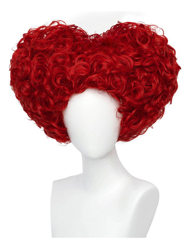 . Peluca Corta De Cosplay De Reina Roja Con Forma De Corazón