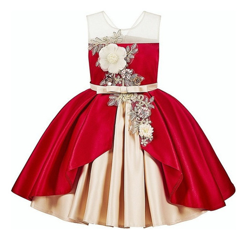 Vestido Elegante Para Bebé Niña Fiesta Princesa Boda 4-11 [u