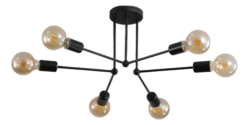 Lámpara Colgante Araña Luz De Techo Con 6 Cabezas