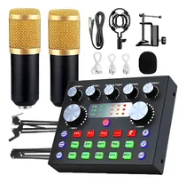 Comprar Kit Live Broadcast Mini Mixer V8s + 02 Microfones Condenser