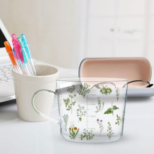 Tazas De Cristal Impresas Claras Con La Taza De Café De Los