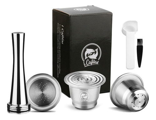 3 Cápsula Reutilizable Acero Nespresso + Tamper