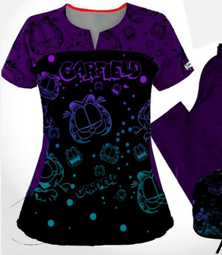 Uniformes Medico Anti Fluido Estampado Garfield