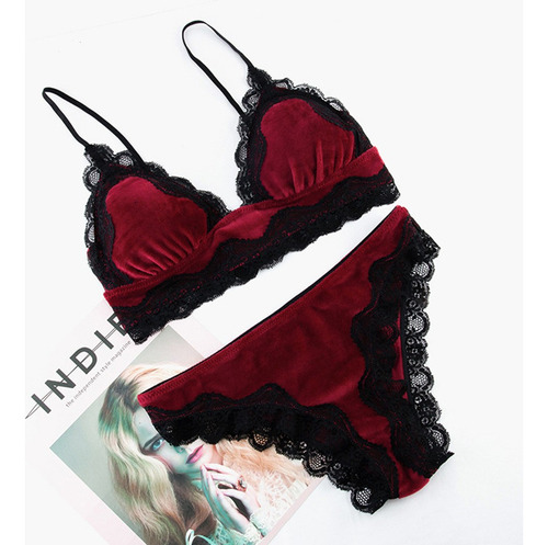 Conjunto De Pijama De Terciopelo For Mujer, Lencería De Enc