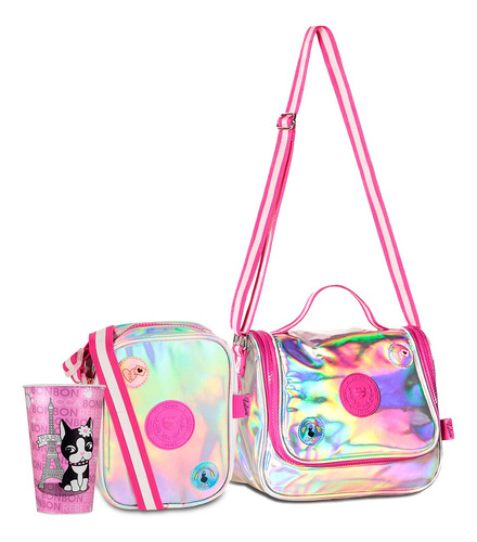 Shoulder Bag E Lancheira Luluca Holográfica Infantil