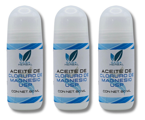 Aceite De Cloruro De Magnesio Concentrado 3 Unidades 80 Ml
