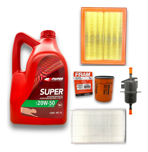 Kit 4 Filtros + Aceite 20w50 Fiat Palio Siena 1.4 1.3 Fire