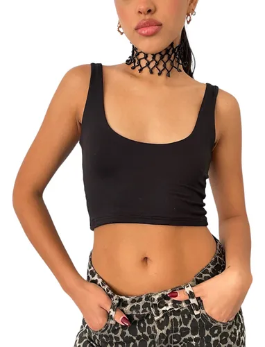 Top negro corto best sale