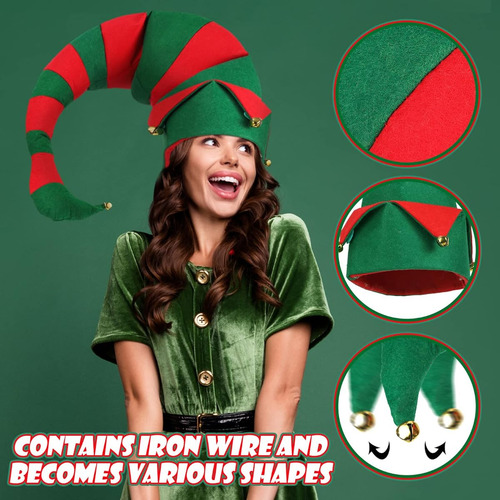 Disfraz De Elfo Navideño Para Mujer Con Medias Color Verde