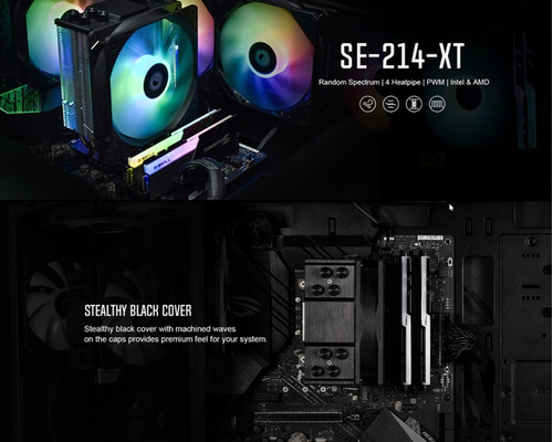 Imagen 6 de 10 de Cooler Cpu Id-cooling Se-214-xt Intel Amd Pwm Led Random