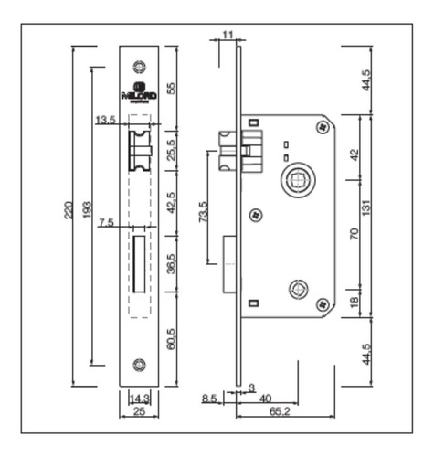 Imagen 2 de 2 de Cerradura Currao Milord De Privacidad Para Puerta Baño.
