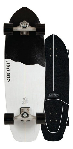 Zonazero Surfskate Longboard Carver Black Tip 32.5 Cx 69mm