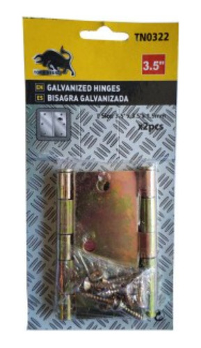Bisagra Cuadrada Galvanizada - 3.5 Pulgada - 12 Pcs