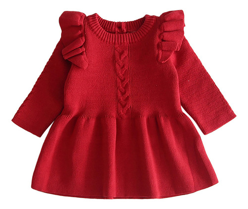 Vestido De Bebé For Niñas, Suéter Cálido, Tejido, Chaleco