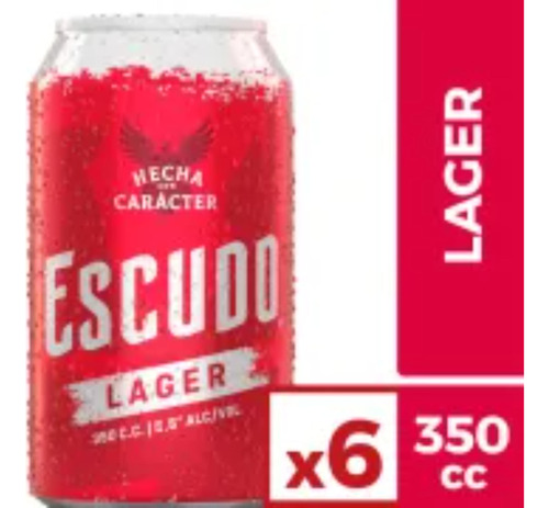 6 Pack Cerveza Escudo Lata 470cc