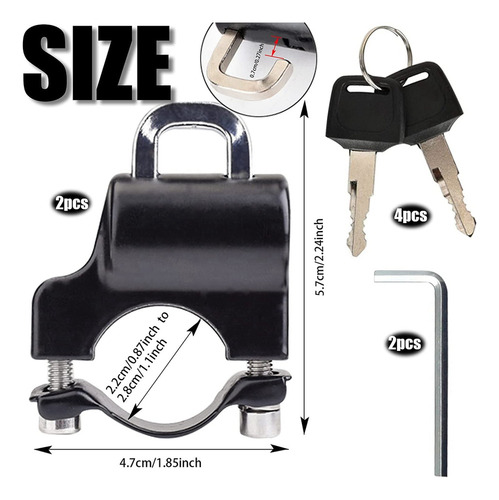 Candado Antirrobo Universal Para Manillar Y Casco De 22 Mm