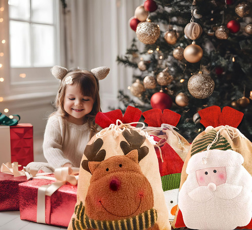 Bolsas De Navidad Con Cordón De Santa Sacks, Bolsas Grandes