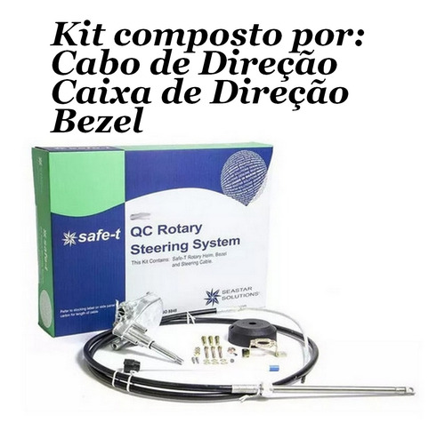 Cabo Direção + Caixa Direção Safe-t Teleflex 14 Pés + Bezel