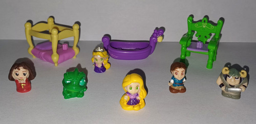 Mini Figura Squinkies Tangled Rapunzel Flynn Rider (Usado)
