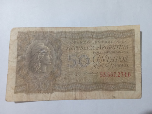 Billete República Argentina Cincuenta Centavos