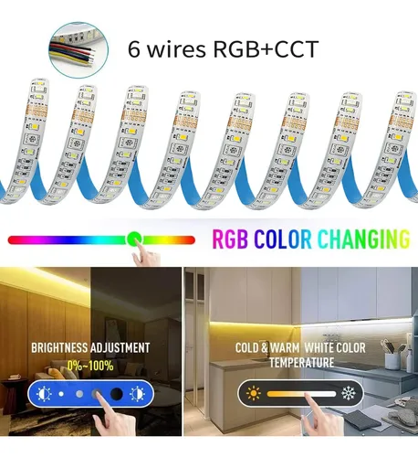 Luces De Tiras Led De Giderwel Rgbww 16.4 Pies, Rgb Modible+