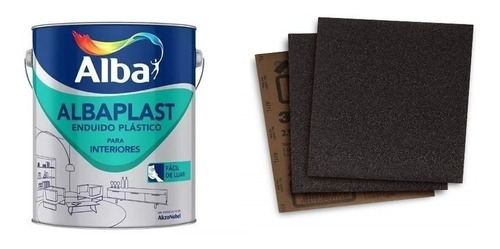 Combo Albaplast Enduido Plastico Interior 1 Lt + 3 Lijas