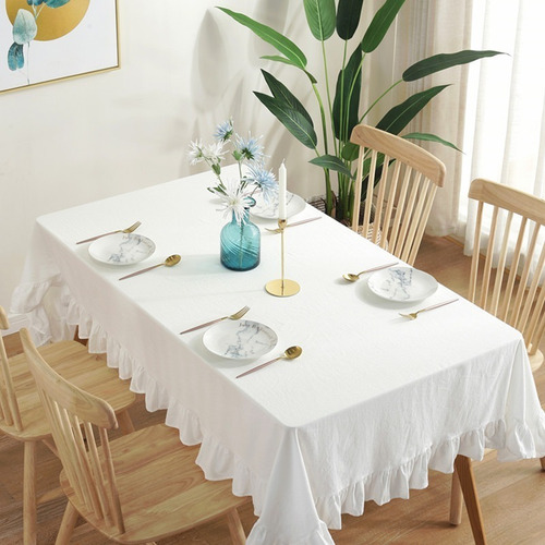 Mantel Blanco Rectangular Largo