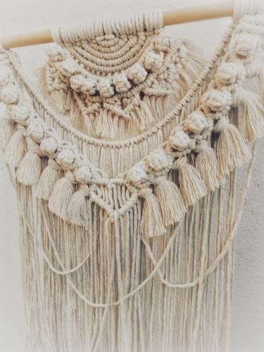 Hermoso Tapiz Étnico En Macramé