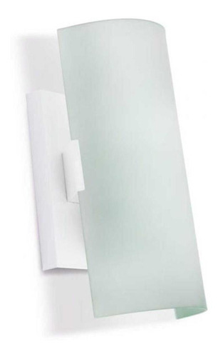 Lámpara de pared Blumenau de cristal, curva, 20 cm, color blanco