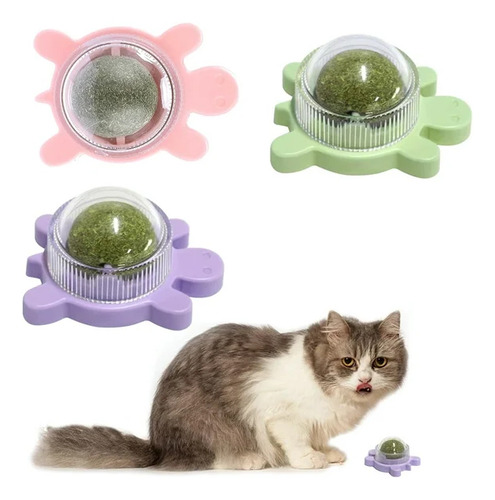 Bola Hierba Gatera Catnip Snack Para Gatos Bola Adhesiva Cat Color Variado