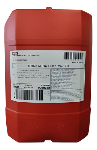Aceite Para Motor Diesel Motul 15w40 Tekma Mega 20lts