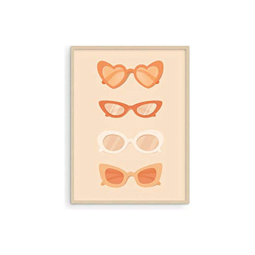 Haus And Hues Sunglasses Art Peach Aesthetic Wall Decor - Pe