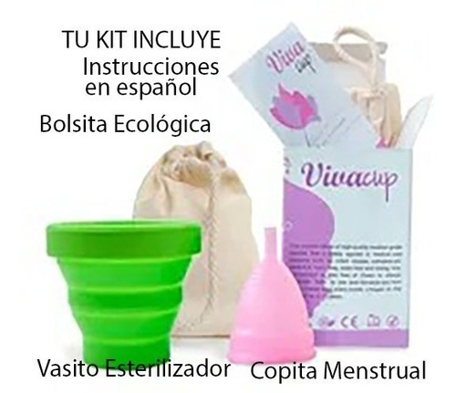 Copita Menstrual + Vaso Esterilizador + Bolsita Ecológica
