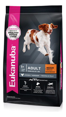 Imagen 1 de 7 de Alimento Eukanuba Perro Adulto Raza Mediana Mix Bolsa 3kg