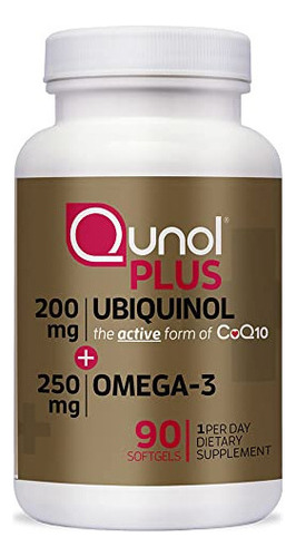 Qunol Plus Ubiquinol + Omega 3, Ubiquinol Coq10 200 Mg Con 2