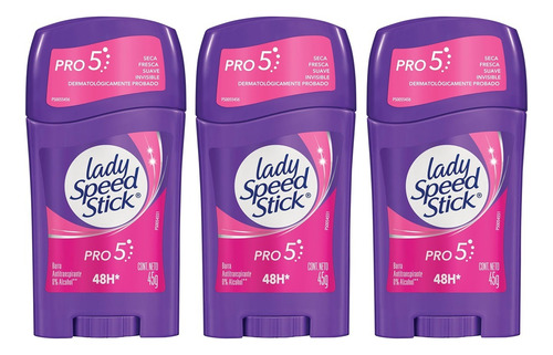X3 Desodorante Barra Lady Speed Stick Antitranspirant Pro 5
