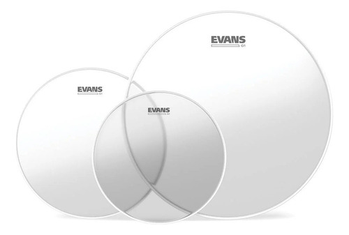 Set Parches Evans G1 Clear De 12 13 16 Transparente