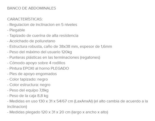 Imagen 5 de 8 de Banco De Abdominales Plegable Enerfit