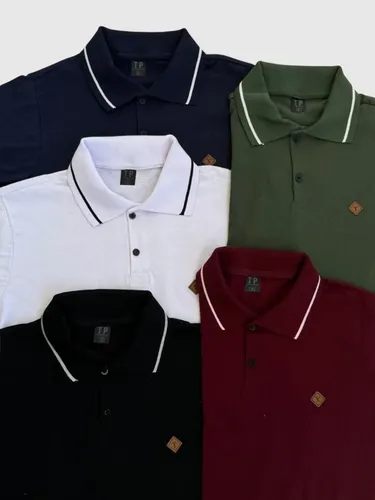 MLB 4433168835 Kit 5 Camiseta Gola Polo Masculina 100 Algodo Cores Vivas JM