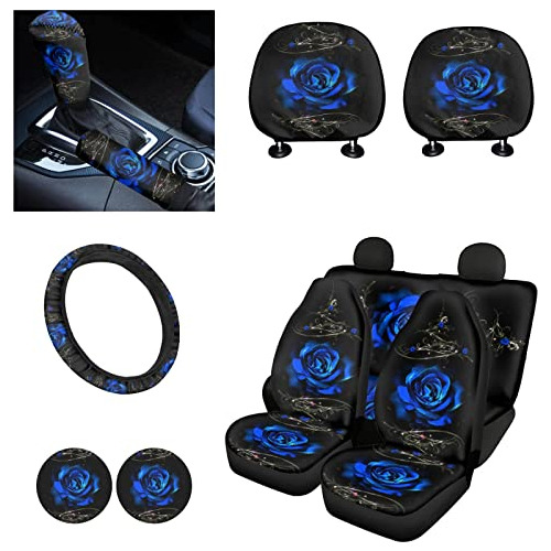 Juego De Fundas Asientos De Coche Flores 3d Art Rose Mu...