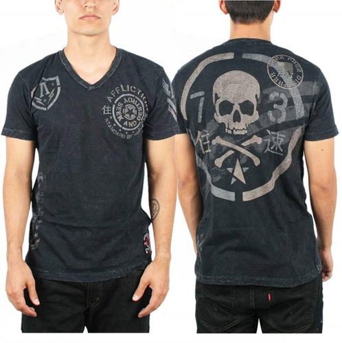 Remeras Affliction Hitch Slub Mma Jiu Jitsu 