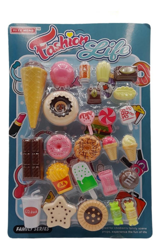 Set Juego Comidas Dulces Helados Juguete De Cocina 25 Pzs