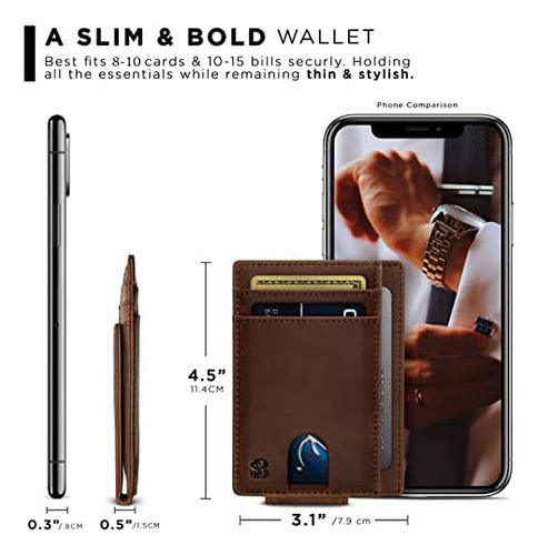 Cartera De Bolsillo Serman Brands, Con Clip Magnético