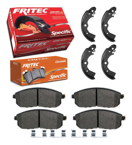 Kit Balatas Delanteras Y Traseras Sentra 2013 - 2016 Fritec