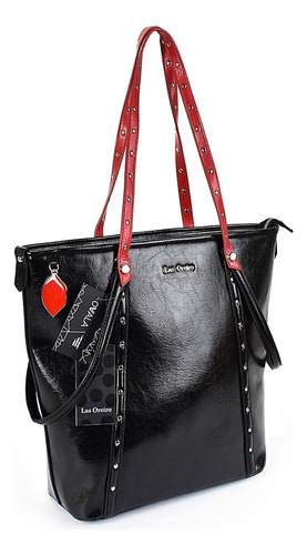 Carteras Importadas Cuero Sintetico Grandes Mujer Las Oreiro Color Negro