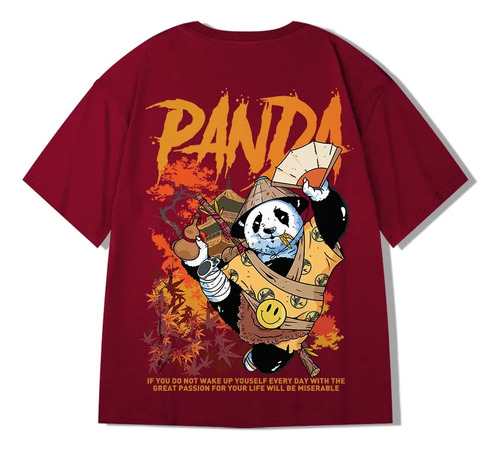 Camiseta De Hip Hop Estilo Chino Panda Graffiti